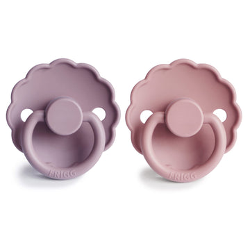 Frigg Daisy Silkysoft Silicone Baby Pacifier | Made In Denmark | Bpa-Free (Baby Pink/Soft Lilac, 0-6 Months)