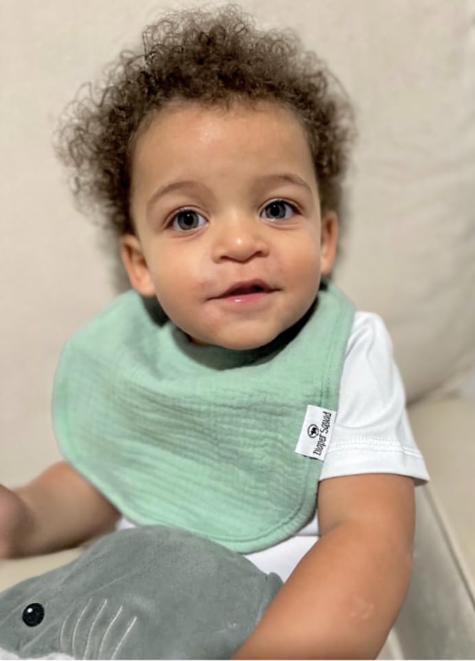 Diapersquad'S 10-Pack Baby Bibs For Drooling And Teething, Bibs For Boys, Baby Girl - Solid Cotton Baby Drool Bibs (Pastel Tradi