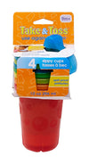 The First Years Take & Toss Spill Proof Sippy Cups - Reusable Toddler Cups - Rainbow - Kids Cups And Snap On Lids For Ages 9 Mon