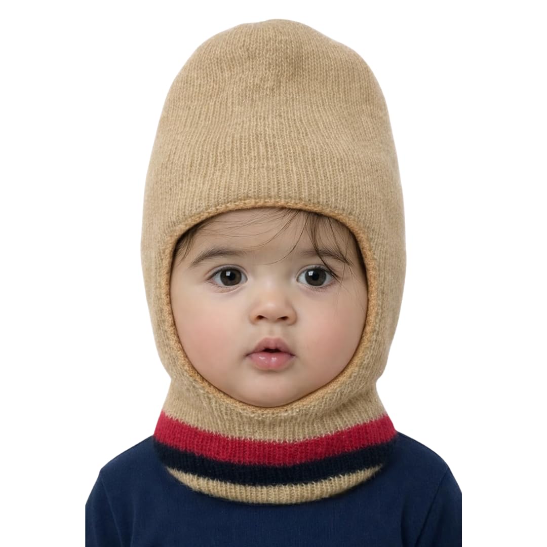 Motherlike Woolen Baby Monkey Cap, Unisex, 012 Months (Beige)