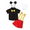 Dressy Daisy Little Boys Mouse Halloween Costume Suspenders Suit Fancy Party Dress Up Set with Mouse Ears and Gloves Size 5-6