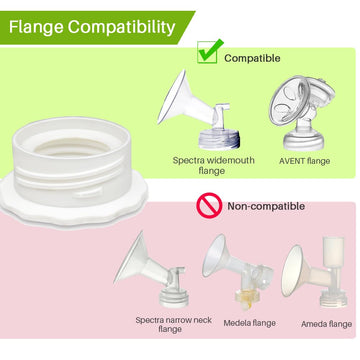 Pumpmom-Us Pump Bottle Adapter, Baby Bottle Thread Changer Converter For Spectra S1 S2 Wide Mouth Flanges To Use Standard Sized