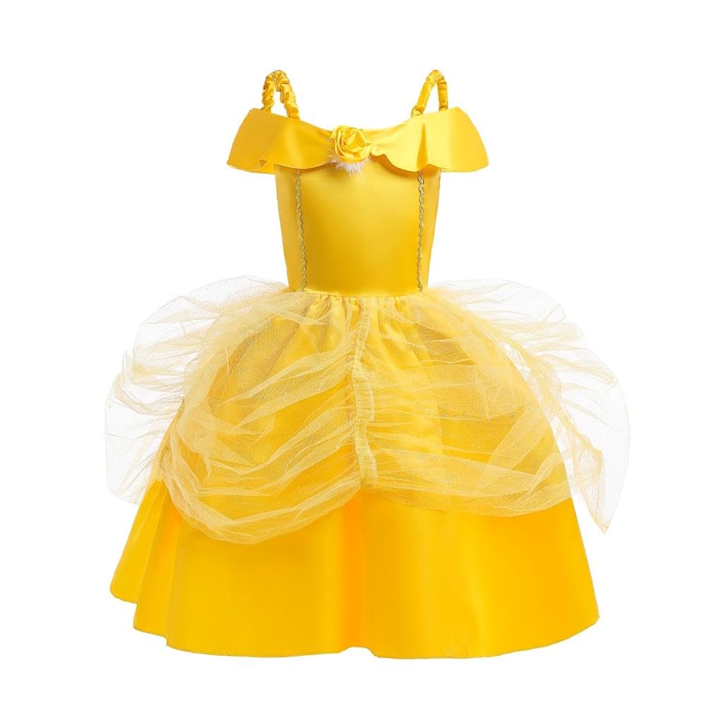 Dressy Daisy Toddler Girls Princess Costume Fancy Dresses up Halloween Party Size 2T to 3T Gold