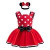 Dressy Daisy Infant Baby Girls Polka Dots Romper Costume Onesie Dress Bodysuit with Headband Size 6-9 Months, Red