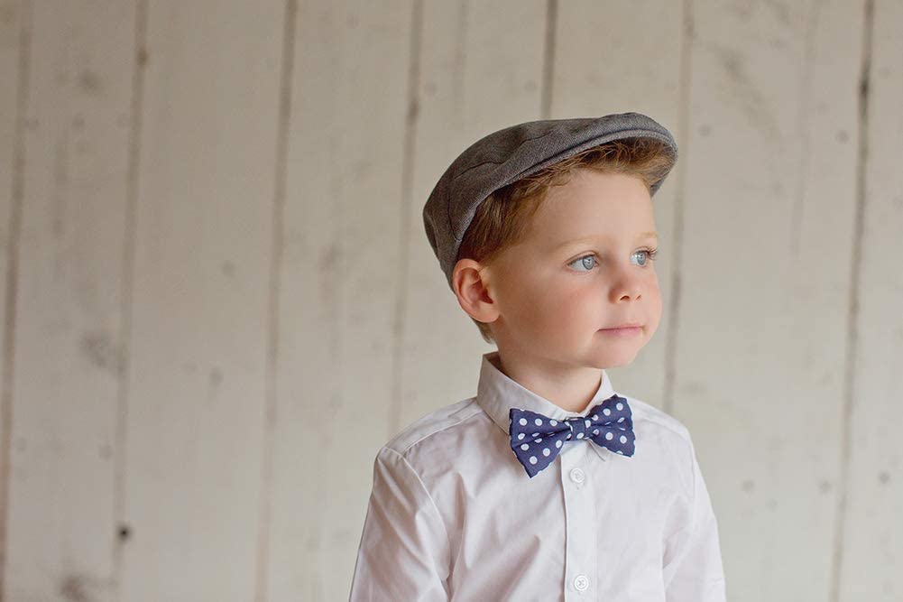 Born To Love Baby Boys Hat Herringbone Driver Page Cap, Dark Grey, 12-18 Months