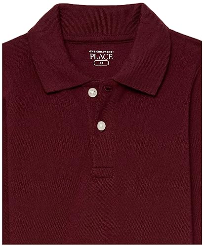 The Children'S Place Boys Baby And Toddler Uniform Long Sleeve Pique Polo Shirt, Redwood, 9-12 Months Us