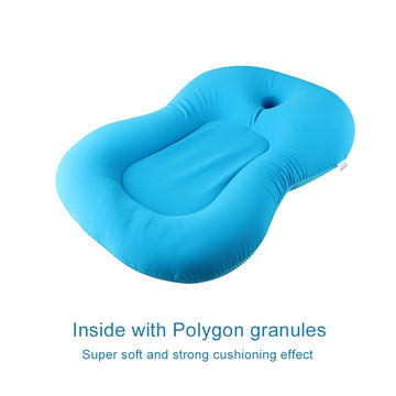 Baby Bath Mat, Kakiblin Baby Bath Cushion Soft Anti-Slip Bath Pad 0-6 Month Infant Bath Pillow, Blue