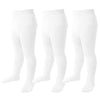 Baby Tights 6-12 Months Girl Seamless Cable Knit Leggings Cotton Stockings Pantyhose For Toddler 3 Pack (White, S)