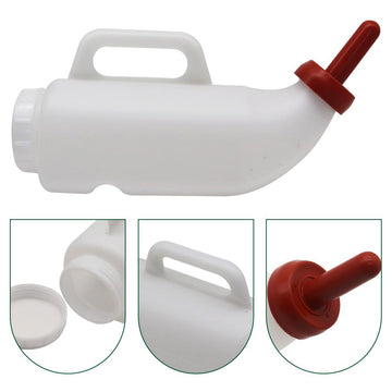 Moduoduo Calves Nursing Bottle With A Replacement Nipple 2.11 Quart Horizontal Calf Milk Feeding Bottle (Horizontal)