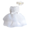 Newborn Baby Girls Christening Baptism Gown Wedding Pageant Formal Dress With Headband Ivory Size 18M