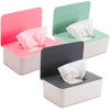 Novwang 3 Pack Baby Wipes Dispenser Wipes Holder With Lids, Keep Wipes Fresh, Refillable Wipes Container With Sealing Design, Ba