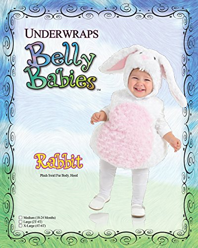 Underwraps Baby'S Rabbit Belly-Babies, White/Pink, X-Large