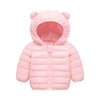 Winter Down Coats For Kids Baby Boys Girls Light Puffer Padded Jacket Bear Hoods Infant Outerwear Pink