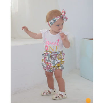 Baby Girl 1St Birthday Outfit Girl Sweet One Bodysuit (White,12-18 Months)