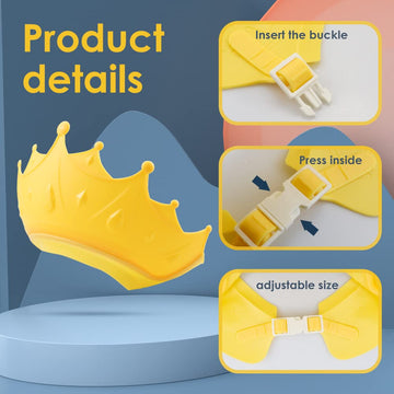 Naihod 2 Pieces Soft Baby Shower Cap Soft Adjustable For Washing Hair Shield Safe Visor Cap Bathing Shampoo Shower Protection Ba