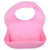 Three Little Tots Modern Silicone Baby Bib - Adjustable Fit Waterproof Catch Bibs ((Rose)