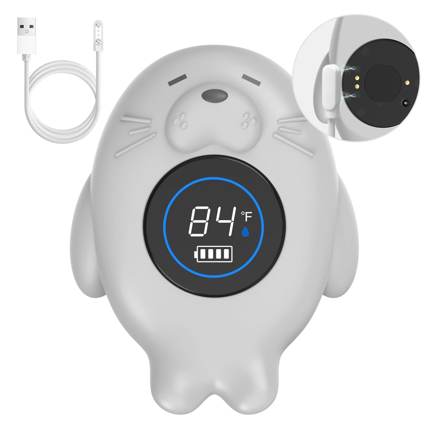 Rechargeable Bath Thermometer Baby Safety, Bath Temp Thermometer For Tub, Floating Shower Temperature Toy For Pregnancy Infant K