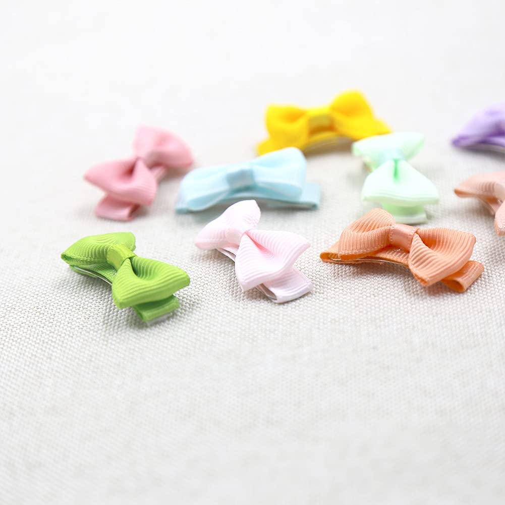 Baby Girls Snap Hair Clips Tiny Bow Non-Slip Hair Clips Mini Bow For Toddlers Newborn Toddler Infants (20Pcs)