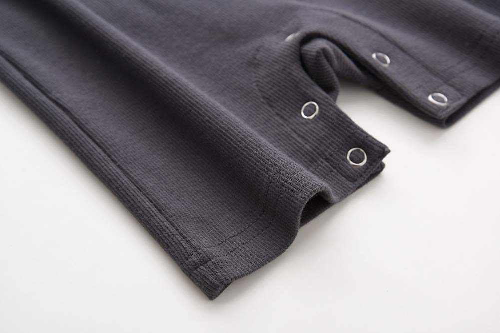 Teach Leanbh Baby Romper Cotton Sleeveless Button Down One Piece Linen Jumpsuit Coverall 3-24 Months (Army Green, 12-18 Months)