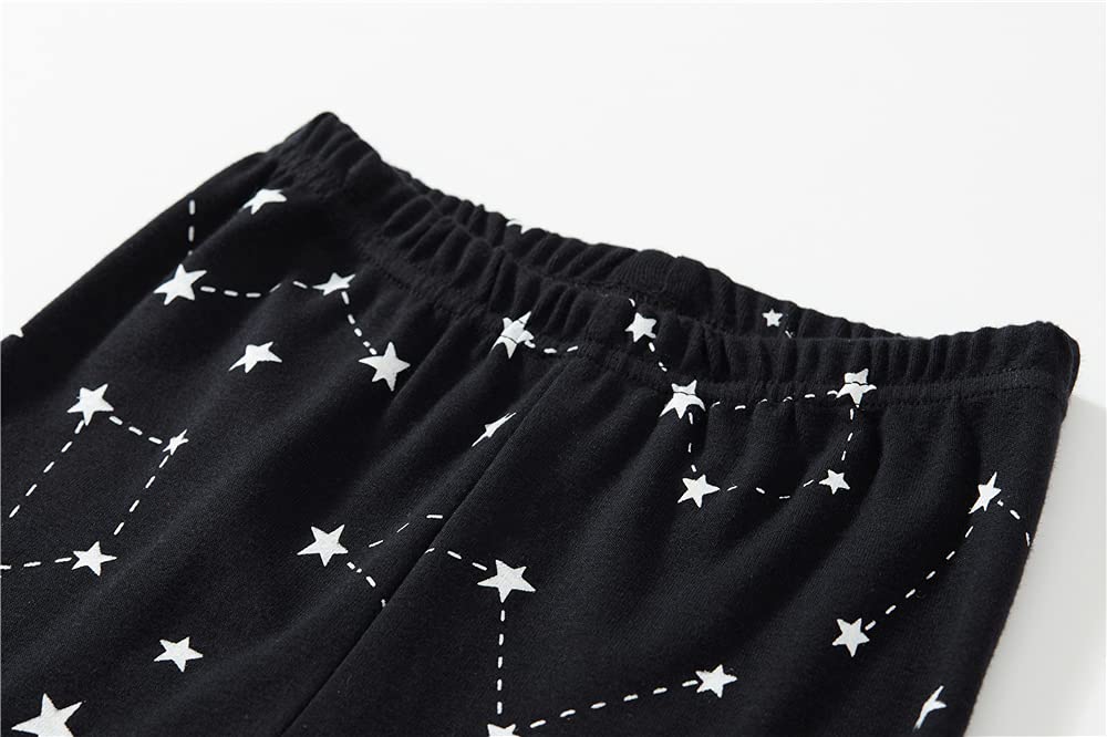 Popshion Rocket Pajamas Toddler Boy Jammies Cotton Star Pjs Kids Fall Sleepwear Space Clothes Set Christmas Long Sleeve Pj 6T