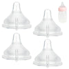 4 Pack Silicone Nipple Compatible With Spectra Bottles, Soft Clear Food Grade Anti-Colic Silicone Spout Nipples Replacement, Slo