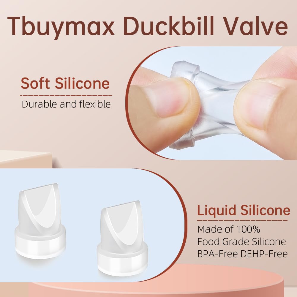 8Pcs Duckbill Valves And 4Pcs Silicone Diaphragm Compatible With Momcozy M5, Replacement M5 Pump Parts Accessories Made By Tbuym
