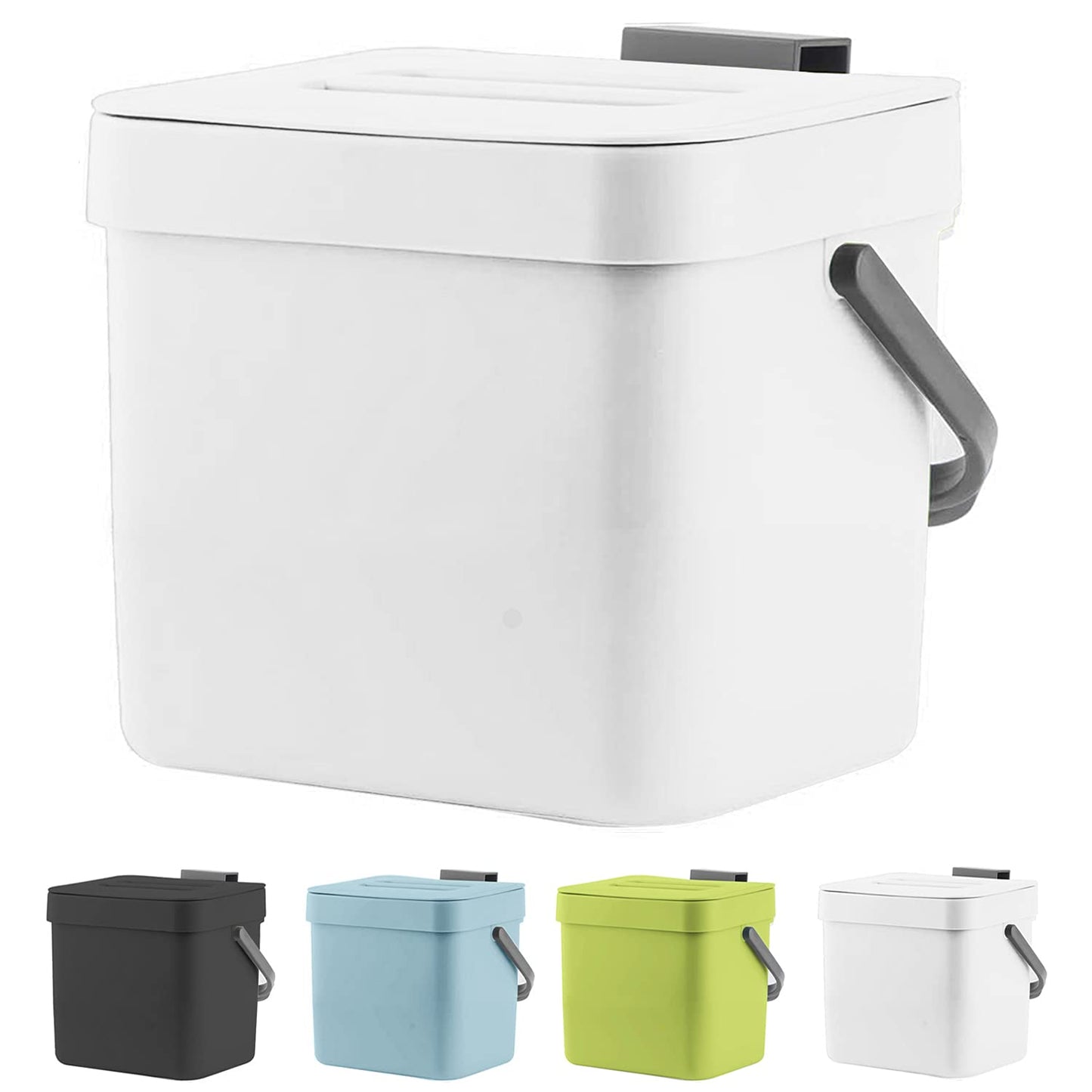 Lalastar Trash Can Kitchen, Bathroom Trash Can With Lid, Wall-Mounted Under Sink Small Garbage Can For Kitchen, Bathroom, Hangin