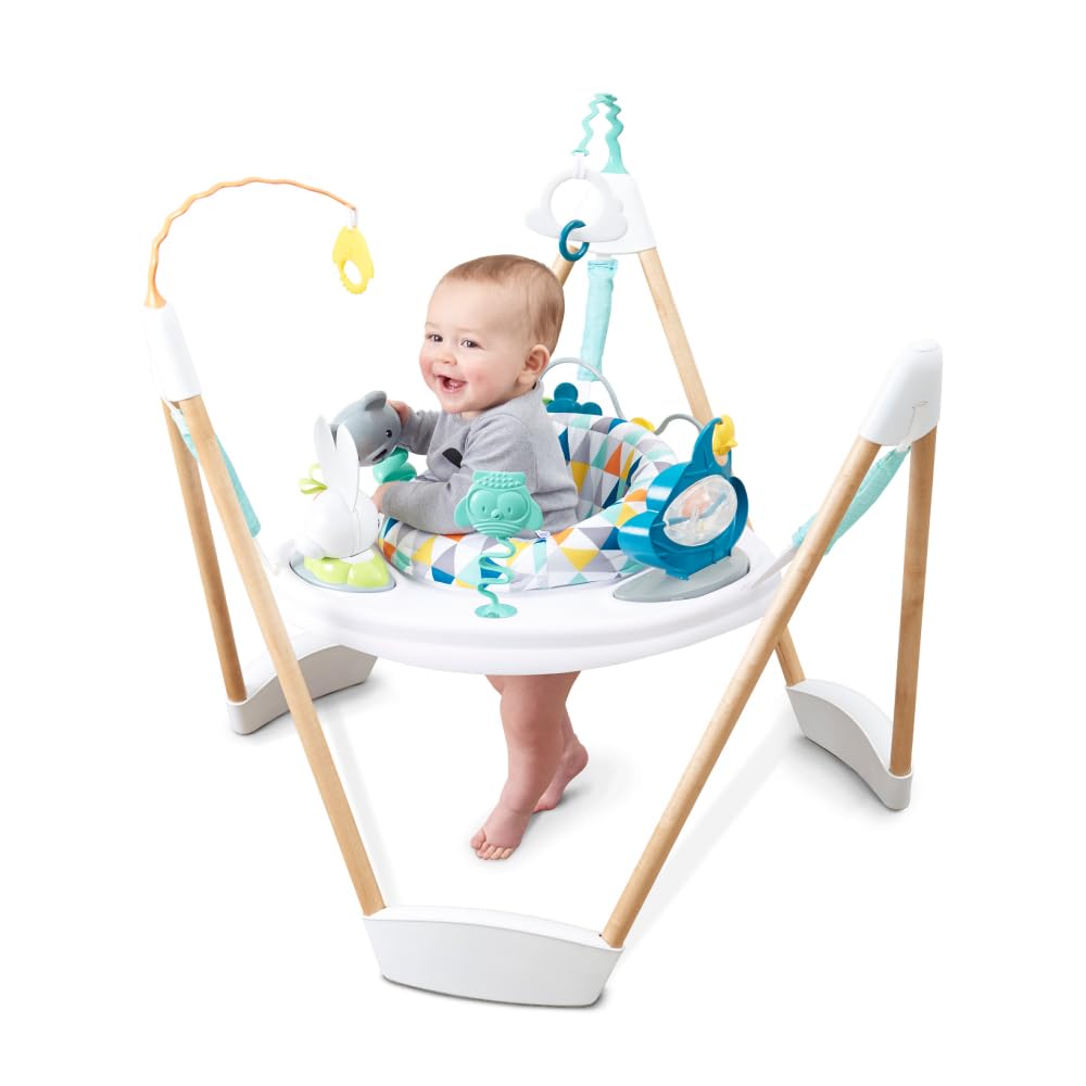 Evenflo Exersaucer Woodland Wonder Baby Activity Center - 13+ Colorful Activities With Full 360-Degree Spin And Enhanced Springs