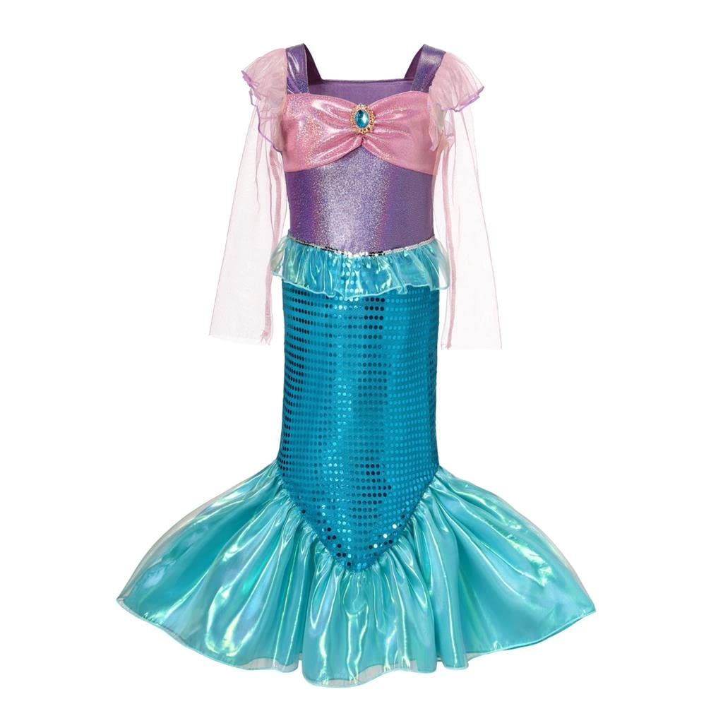 Dressy Daisy Little Girls Princess Mermaid Dress Up Costume Halloween Birthday Party Fancy Outfits Size 8-10