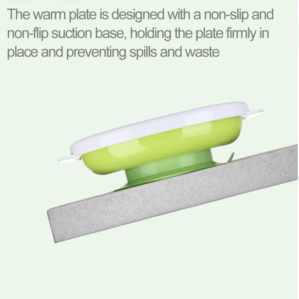 Matyz 2-Pack Baby Feeding Suction Warm Plate With Draining And Drying Design - Stay Put Divided Plate For Kids - Including 2 Tod