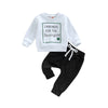 Allshope Toddler Baby Boy St Patricks Day Outfit Long Sleeve Clover Letter Print Sweatshirt And Solid Jogger Pant Clothes Set (C