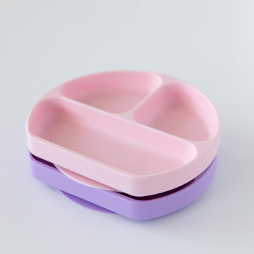 Bumkins Toddler And Baby Suction Plate, Silicone Divided Grip Dish For Babies And Kids, Baby Led Weaning, Children Feeding Suppl