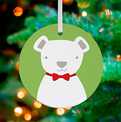Oopsy Daisy Keepsake Ornament, Bow Tie Teddy/Green, 3x 3