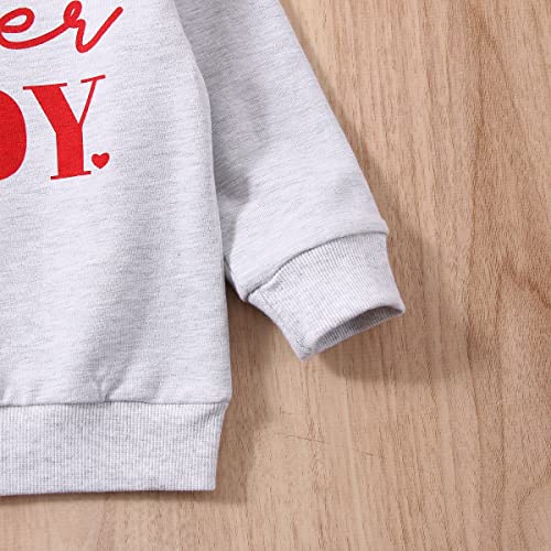 Baby Girl Boy Valentine'S Day Outfits Love Print Long Sleeve Pullover Sweatshirt Overszied Sweater Fall Winter Clothes (Lover Bo