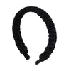 DaCee Designs Accessories 1 Inch Scrunched Velvet Sparkle Headband for Girls - Black Silver