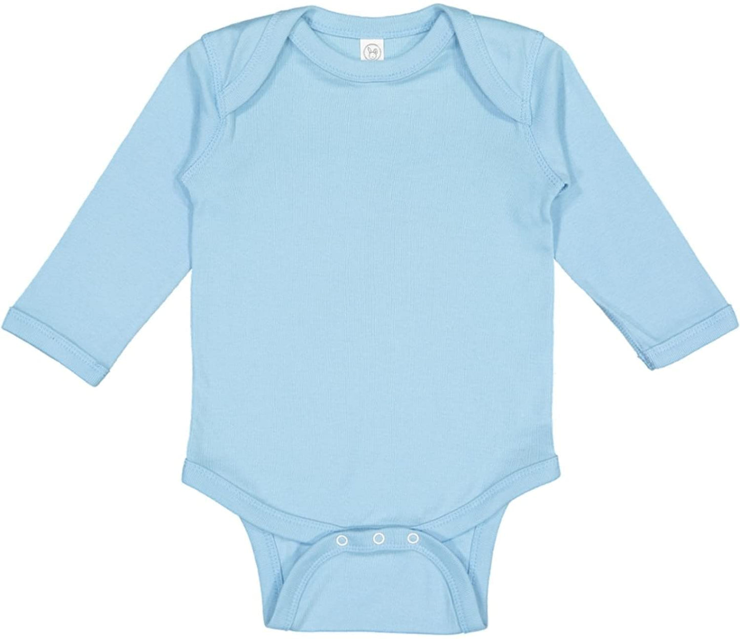 RABBIT SKINS Baby Soft Cotton Long Sleeve Bodysuit (4411) Light Blue, NB