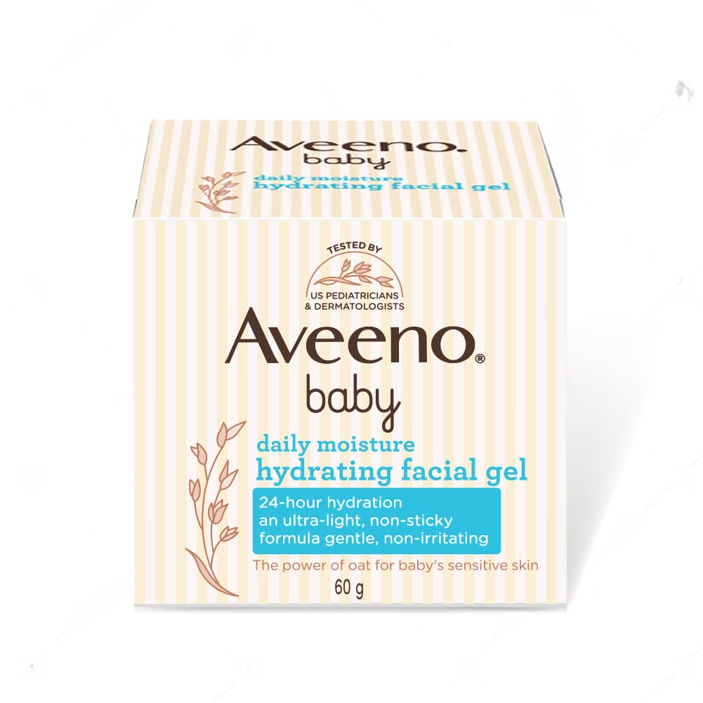 Aveeno Baby Daily Moisture Hydrating Facial Gel (Cream) 60G I Ultra-Light | 24 Hours Moisturisation Face Cream | Triple Oat Extr