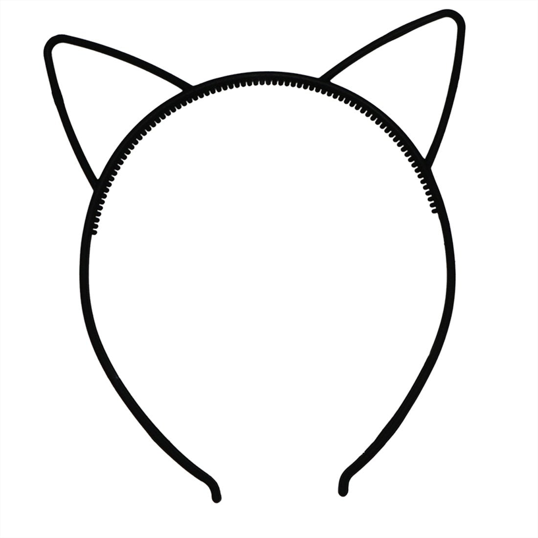 Xima 12Pcs Black Cat Ears Headband Cute Abs Plastic Girls Head Band For Children Accessories (Black-Cat Ear)