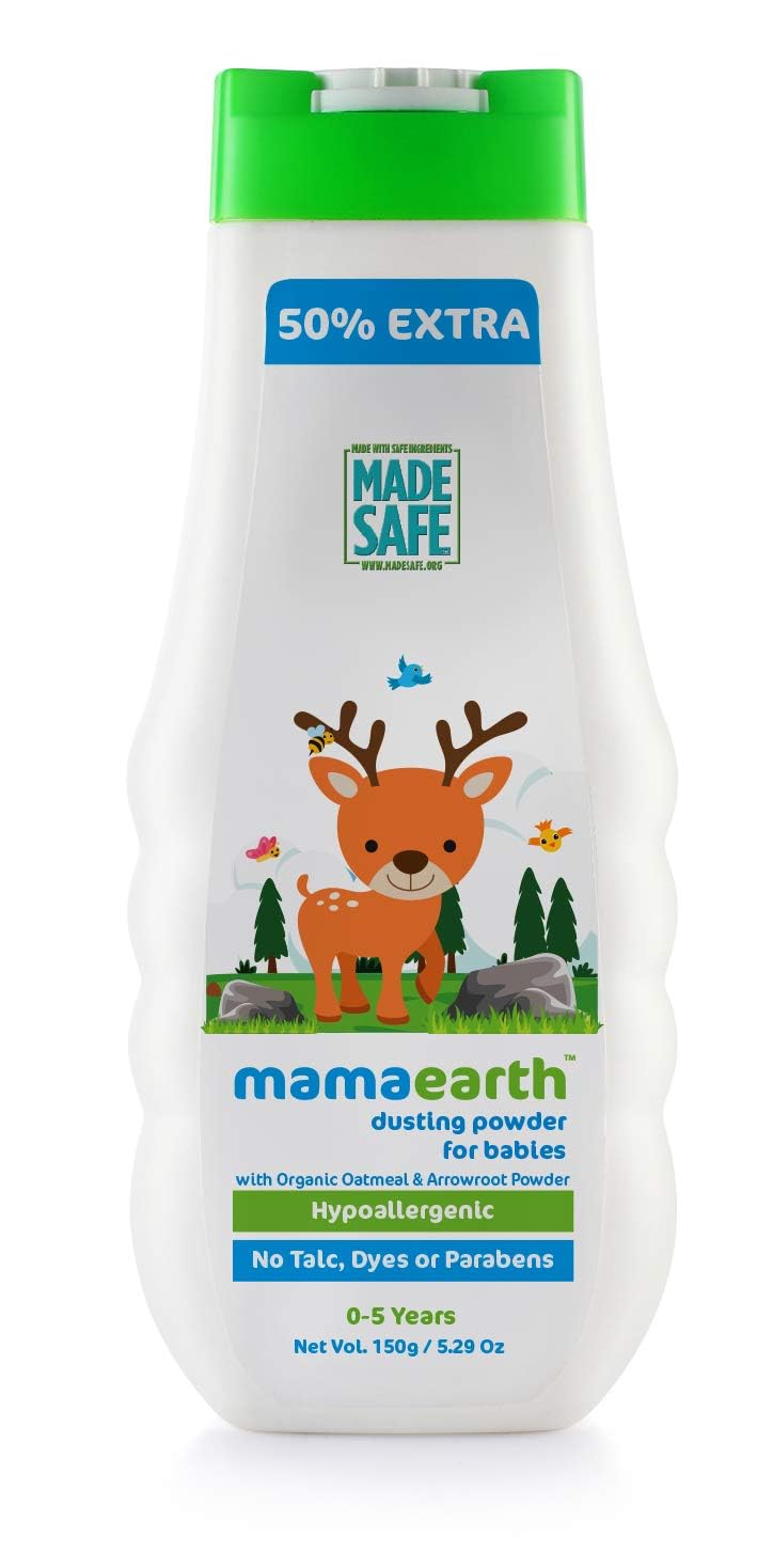 Mamaearth Dusting Powder For Babies | Gentle Talc-Free Baby Powder For Diaper Rash | With Natural Oatmeal Cornstarch & Arrowroot