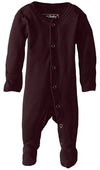 L'Ovedbaby Baby Girls Organic Snap One-Piece Footies, Eggplant, Preemie/Nb 4-7 Lbs Us