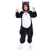 Funivals Animals Kitty Cosplay Costume Unisex Kids, Plush Black Cat Jumpsuit Pajamas Child For Halloween Christmas Party (M(For