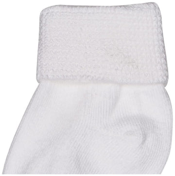 Jefferies Socks Baby Boys Newborn Turn Cuff Bootie 6 Pair Pack Infant And Toddler Socks, White, 3-12 Months Us