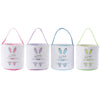 4 Pack Easter Bunny Basket Bags Easter Gift Bucket Rabbit Ear Tote Bag for Egg Hunts Candy and Gifts Storage(Bag 04)