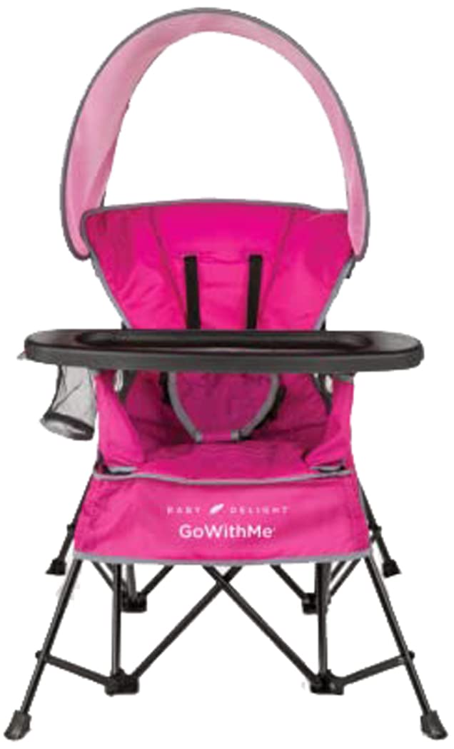 Baby Delight Go with Me Jubilee Deluxe Portable Chair | Indoor and Outdoor | Sun Canopy | Pink