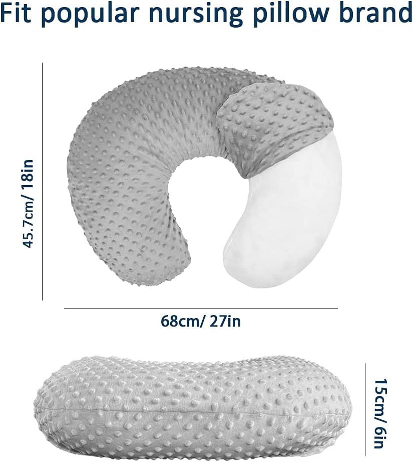 Ievolve Minky Nursing Pillow Cover Breast Feeding Pillow Cover Slipcover U Shape For Baby Boy Girl,Cover Only(Pillow & Pad Cover