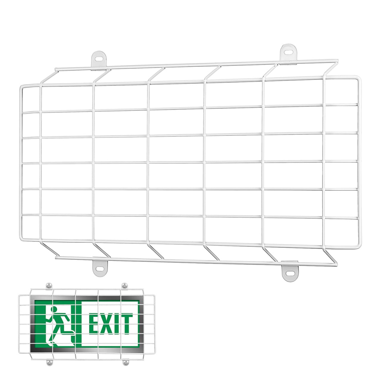 PRETYZOOM Metal Wire Guard Exit Sign Damage Stopper Wall Mounted Emergency Light Protective Cover