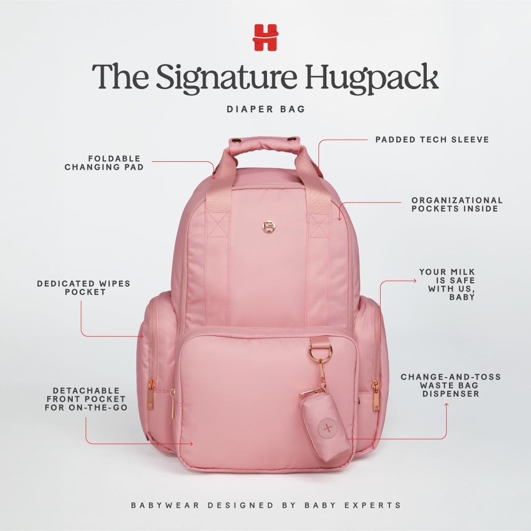 Huggies Sunshine Pack Diaper Backpack, Bridal Rose, One Size