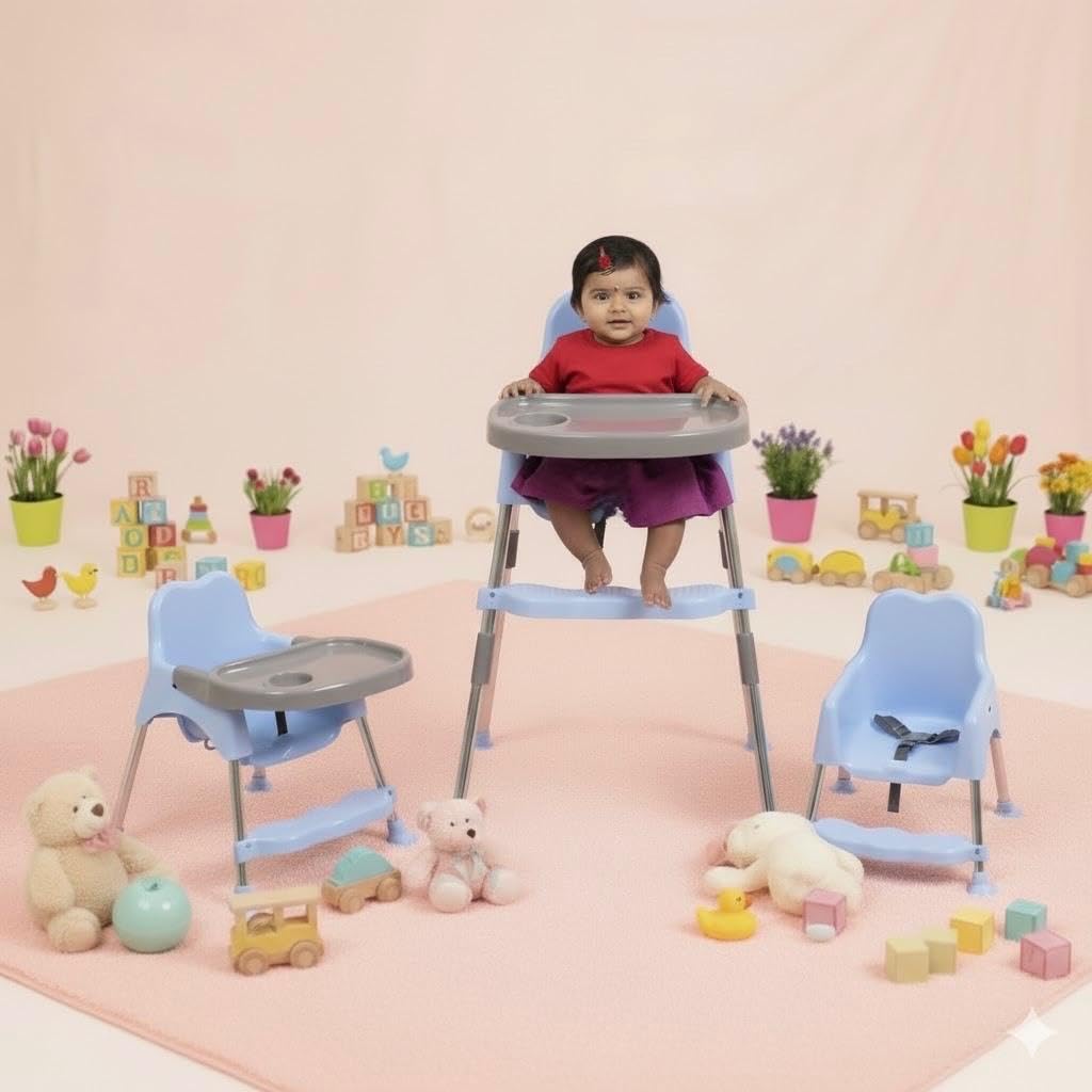 My Giraffe Bobo 3-In-1 Convertible Baby High Chair With Tray & Footrest | Easy-To-Clean Feeding Chair & Toddler Seat, Lightweigh