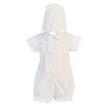 Lito Boys Poly Cotton Christening Baptism Romper Outfit, White, 6-12 Months