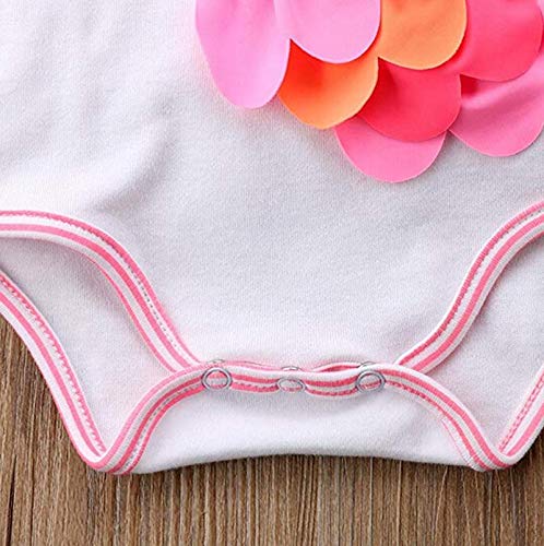 Farrubbyine8 Newborn Baby Girls Flamingo Romper Adjustable Shoulder Strap Bodysuit Outfit Clothes (12-18 Months, A)